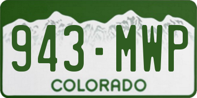 CO license plate 943MWP
