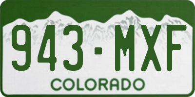 CO license plate 943MXF