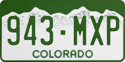 CO license plate 943MXP