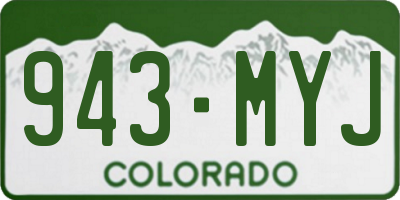 CO license plate 943MYJ