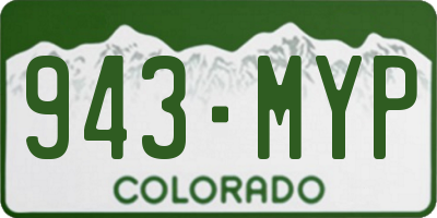CO license plate 943MYP