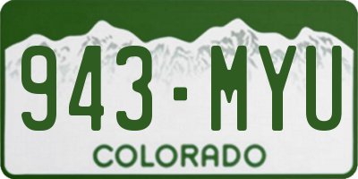 CO license plate 943MYU