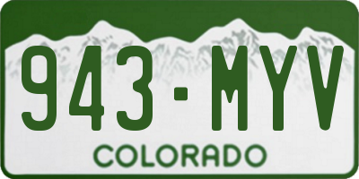 CO license plate 943MYV
