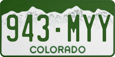 CO license plate 943MYY