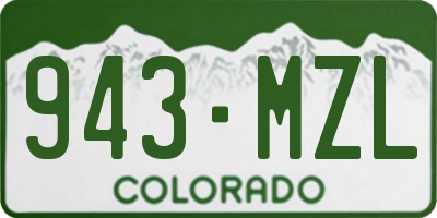 CO license plate 943MZL
