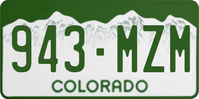 CO license plate 943MZM