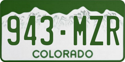 CO license plate 943MZR
