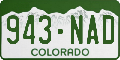 CO license plate 943NAD