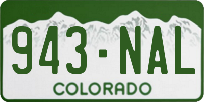 CO license plate 943NAL