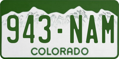 CO license plate 943NAM
