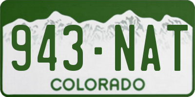 CO license plate 943NAT