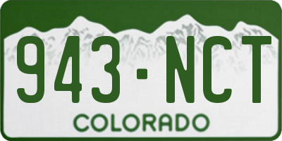 CO license plate 943NCT