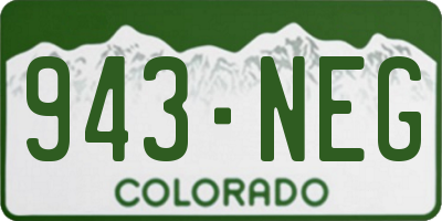 CO license plate 943NEG