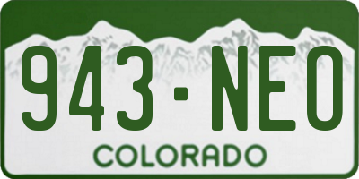 CO license plate 943NEO