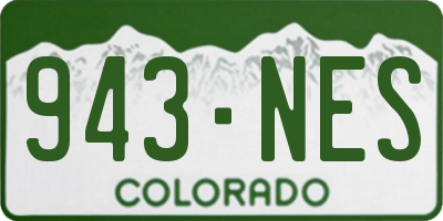 CO license plate 943NES