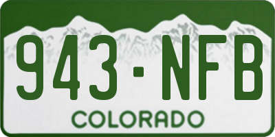 CO license plate 943NFB