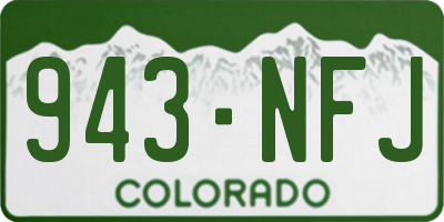 CO license plate 943NFJ