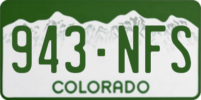 CO license plate 943NFS