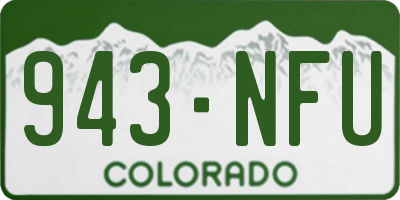 CO license plate 943NFU