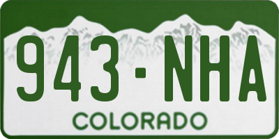 CO license plate 943NHA