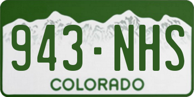 CO license plate 943NHS