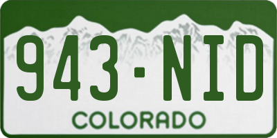 CO license plate 943NID