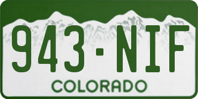 CO license plate 943NIF