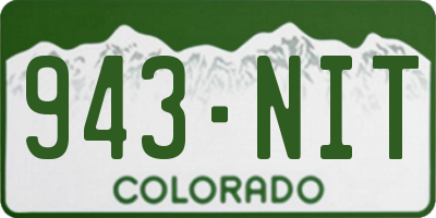 CO license plate 943NIT