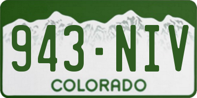 CO license plate 943NIV