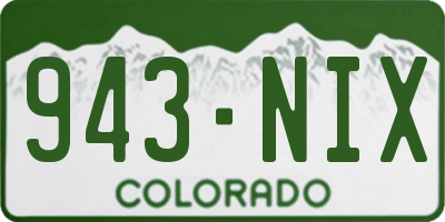 CO license plate 943NIX