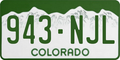 CO license plate 943NJL