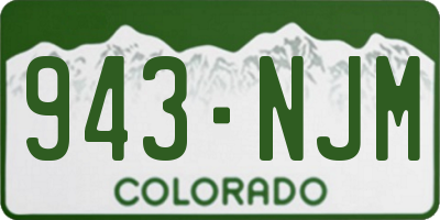 CO license plate 943NJM