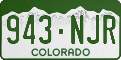 CO license plate 943NJR