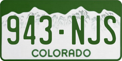 CO license plate 943NJS