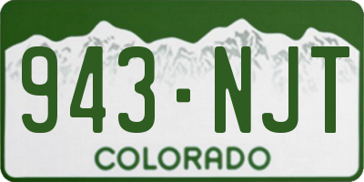 CO license plate 943NJT