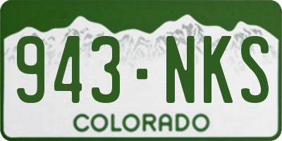 CO license plate 943NKS