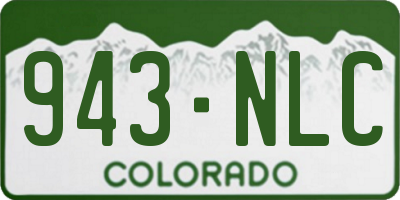 CO license plate 943NLC