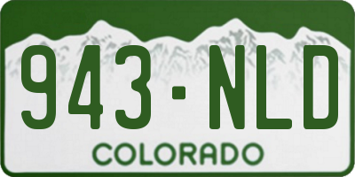 CO license plate 943NLD
