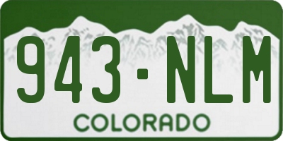 CO license plate 943NLM