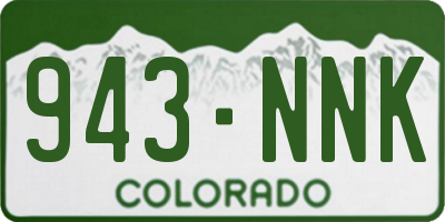 CO license plate 943NNK