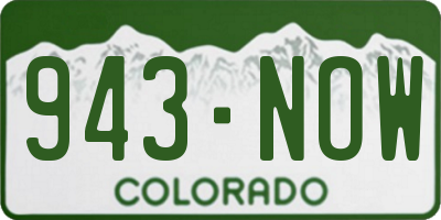 CO license plate 943NOW