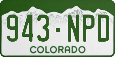 CO license plate 943NPD