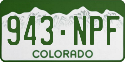 CO license plate 943NPF