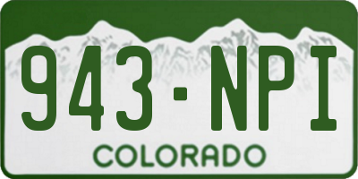 CO license plate 943NPI