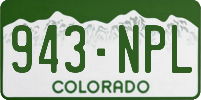 CO license plate 943NPL