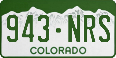 CO license plate 943NRS