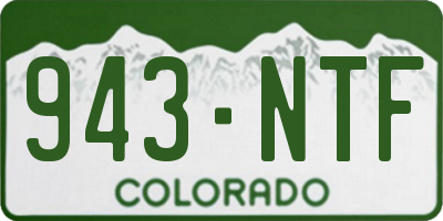 CO license plate 943NTF