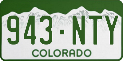 CO license plate 943NTY