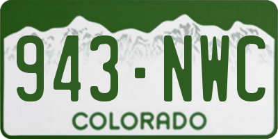 CO license plate 943NWC
