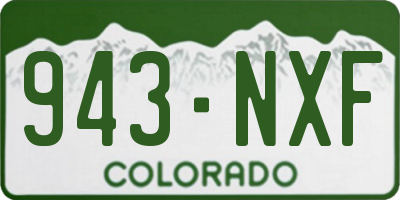 CO license plate 943NXF